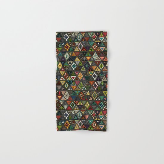 sun bear geo dark Hand & Bath Towel