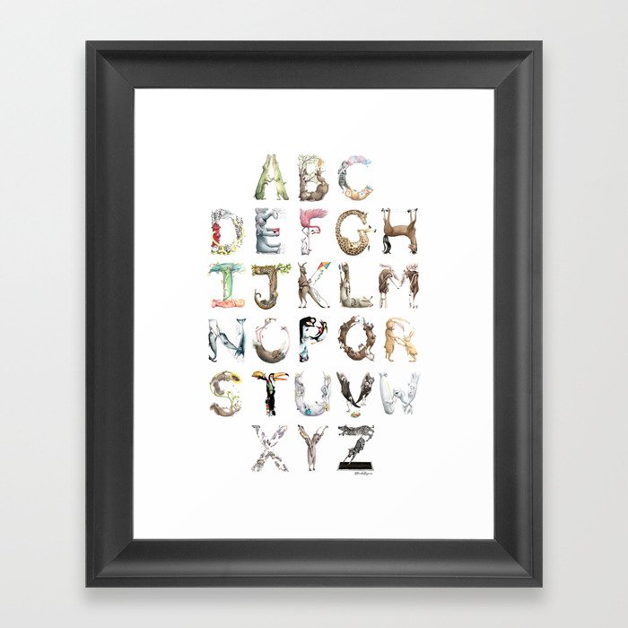 ABC Animals Laugh-a-Bit Alphabet by Brandie Lee @ Birdsflyover Framed Art Print