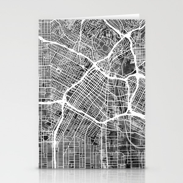 Los Angeles City Street Map Stationery Cards