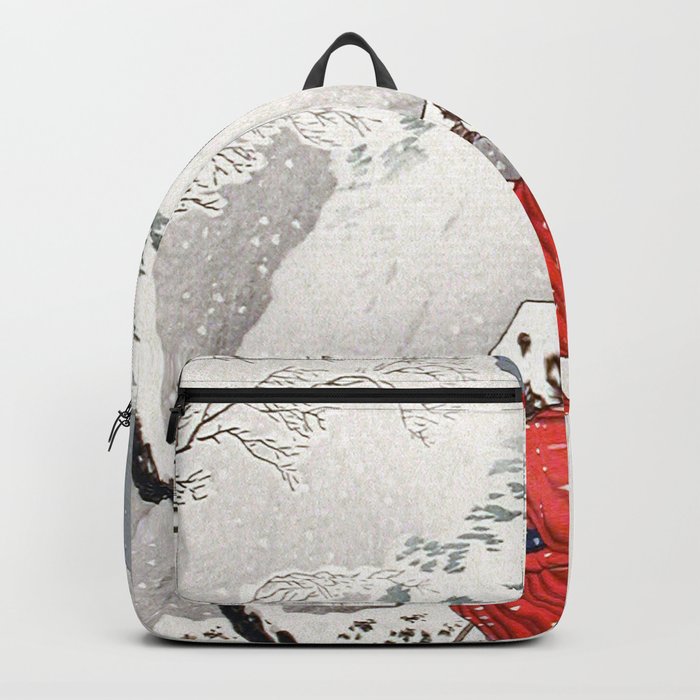 Snowy Evening on a Mountain Path Backpack
