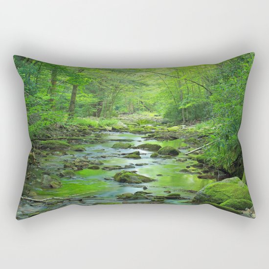 Rocky Forest Creek Rectangular Pillow