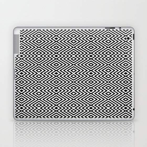 Boho Western Pattern VIII Black and White Laptop & iPad Skin