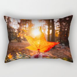 Fall Maple Leaf Glow Rectangular Pillow