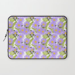 Mid-Century Modern Summer Purple Aster Flowers Laptop Sleeve