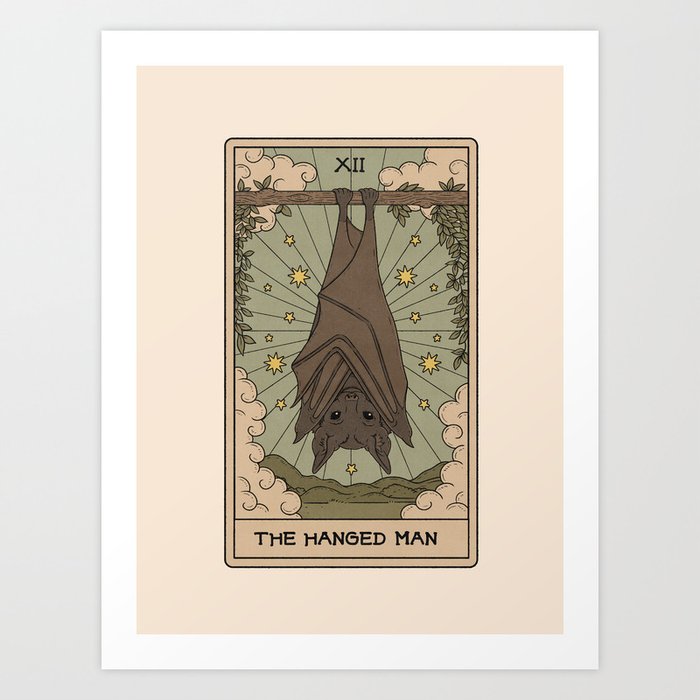 The Hanged Man - Bat Tarot Art Print