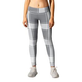 Mid Grey and White Plaid Leggings | Graphicdesign, Concept, Vector, Comic, Greyplaid, Digital, Midgrey, Black And White, Classic, Midgray 
