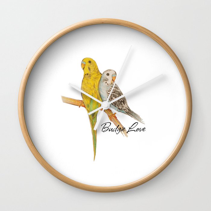 Budgie love Wall Clock