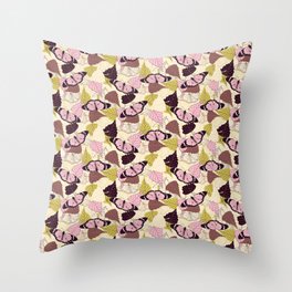 Butterfly and Leaf pattern  Throw Pillow