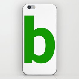 letter B (Green & White) iPhone Skin
