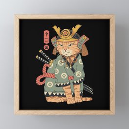 Neko Samurai Framed Mini Art Print