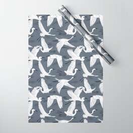 Soaring Wings - Steel Blue Grey Wrapping Paper