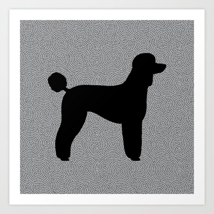Black Standard Poodle Silhouette(s) Art Print