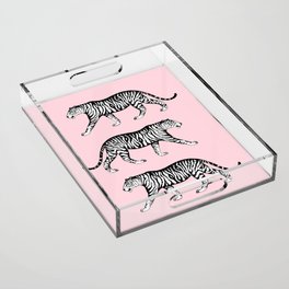 Tigers (Pink and White) Acrylic Tray