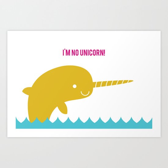 Hello Narwhal Art Print