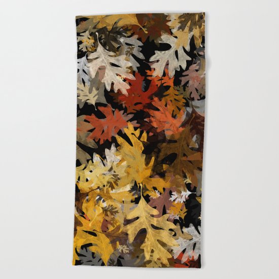 Oak Leaf Abstract Beach Towel