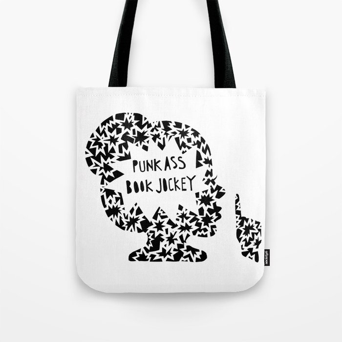 Punk Ass Book Jockey In Black And White Tote Bag By Yadykates Society6