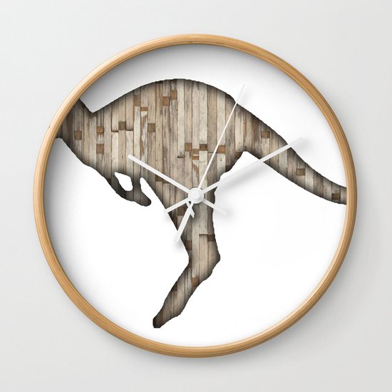 wooden kangaroo Wall Clock