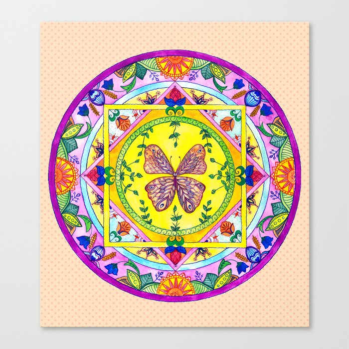 Butterfly Mandala Canvas Print