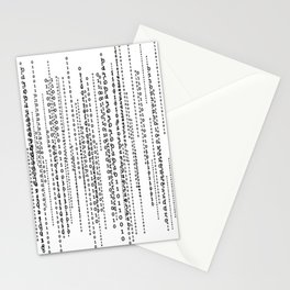 Black binary codes Stationery Card