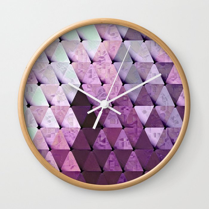 Triangles Plums Wall Clock