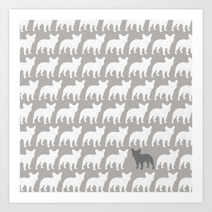 French Bulldog Silhouette(s) Art Print