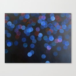 No. 45 - Print of Deep Blue Bokeh Inspired Modern Abstract Painting  Canvas Print
