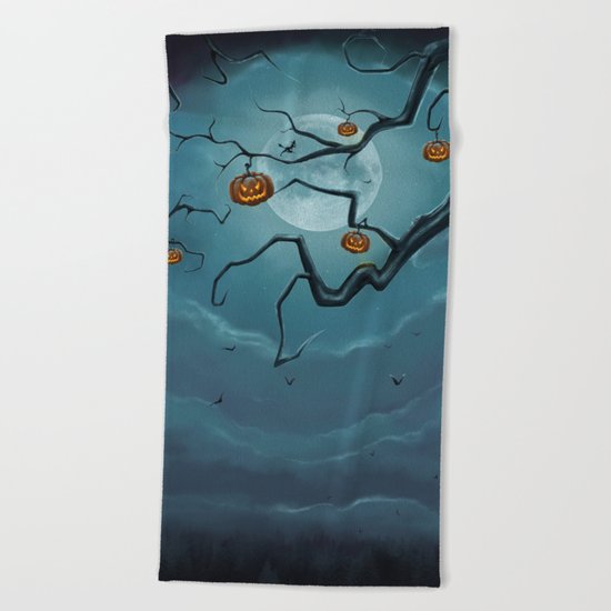 Halloween Tree Beach Towel