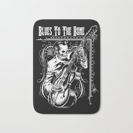 Blues to the Bone Rockabilly Bath Mat | Guitar, Drawing, Music, Skeleton, Bluesmusic, Musicfan, Illustration, Rockabilly, Rockmusic, Ink Pen 