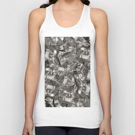 Luxurious Glam Trendy Wrapped Silver Foil Unisex Tank Top