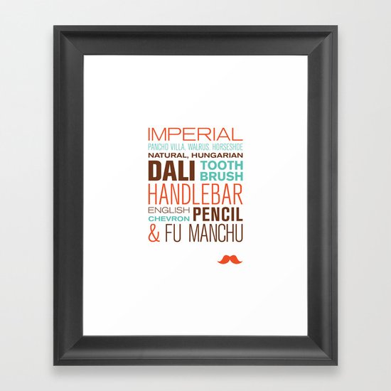 Types of Moustaches Framed Art Print