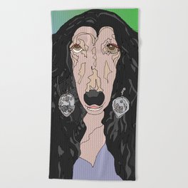 If I Could Turn Back, Dr Bear's Doggie Pop Art of Sher Beach Towel