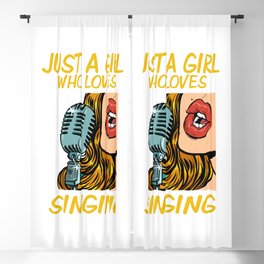 Just a Girl Who Loves Singing (Pop Art) Blackout Curtain