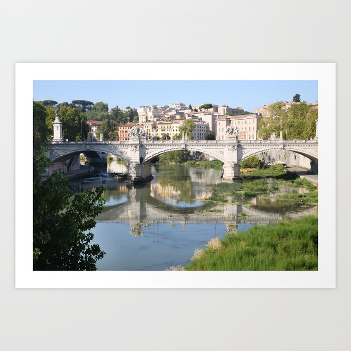 Tiber River Dream in Rome #1 #travel #wall #art #society6  Art Print