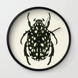 green beetle insect Wall Clock