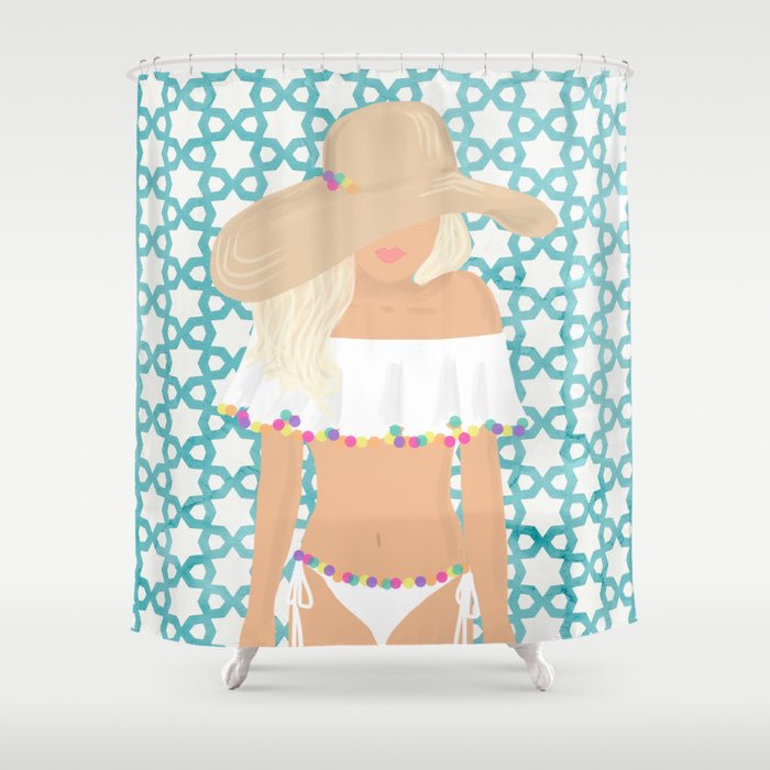 The Summer Girl Shower Curtain