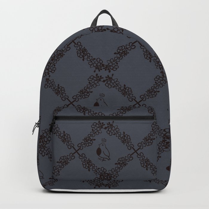 Block Print Canola Flower - Dark Backpack