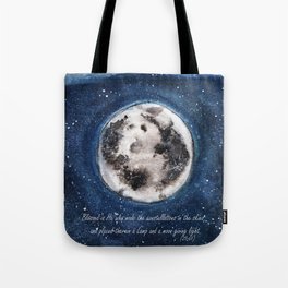 Moon, Verse, Blue skies, Lovely Moon, Moon and Sunshine, Gift, night sky Tote Bag