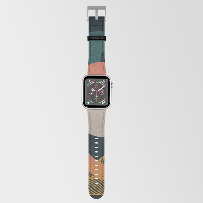 Abstract Golden Leaf 2 with Dark Background Apple Watch Band