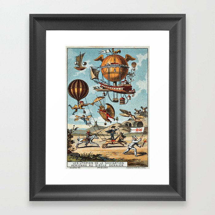 Hot Air Balloon - Early Flight VII Framed Art Print