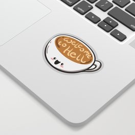 Sweet & Sinister: Pink Coffee Cup Sticker