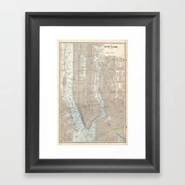 Vintage Map of New York City (1893) Framed Art Print