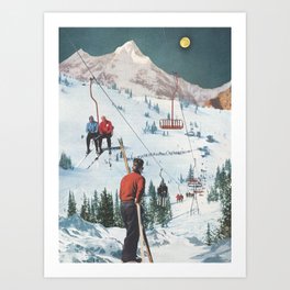 Bridger Skiing Art Print