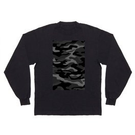 Camouflage Pattern Black Long Sleeve T-shirt