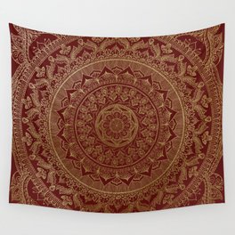 Mandala Royal - Red and Gold Wall Tapestry