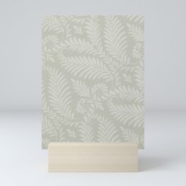 Fancy Scroll Leaves on Pale Green Background Mini Art Print