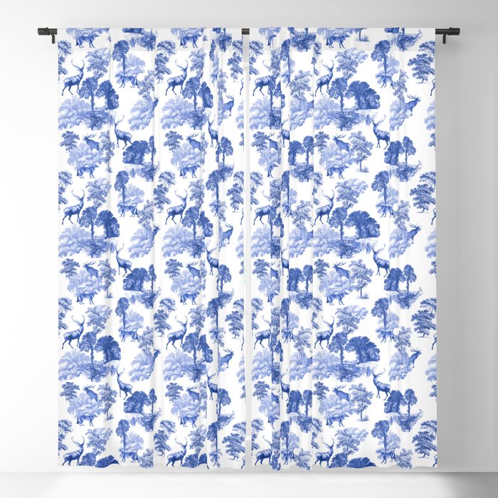 Classic French Toile Countryside Deer Pattern Blackout Curtain By