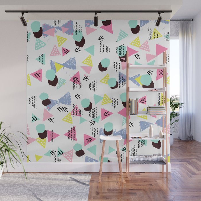 Geometric Minimal Pastel Modern Pattern Design Triangle Dots Polka