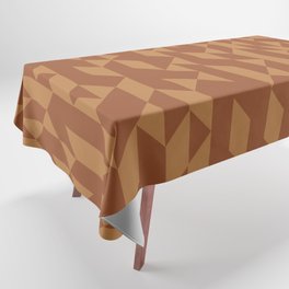 Abstract Geometric Pattern Terracotta and Mustard Tablecloth