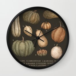 Pumpkins and Gourds Wall Clock | Painting, Autumnal, Pumpkin, Illustration, Gourds, Autumn, Curated, Drawing, Art, Witch 