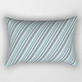 [ Thumbnail: Grey and Powder Blue Colored Lines/Stripes Pattern Rectangular Pillow ]